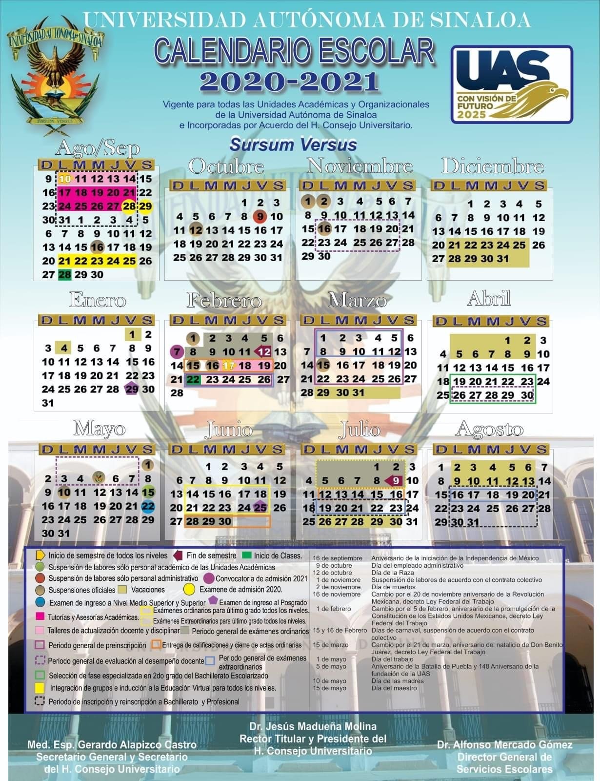 UAS ajusta Calendario Escolar 20202021 Once Ríos
